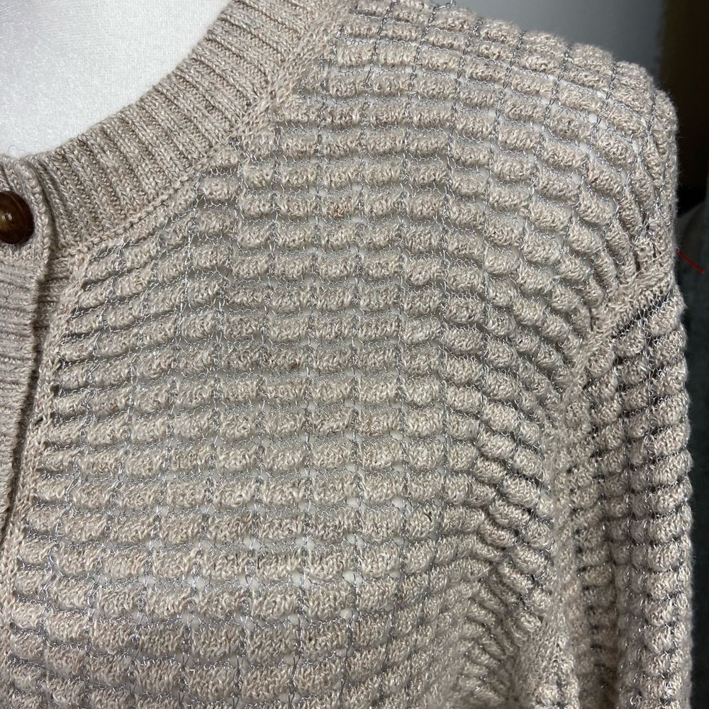 Lafayette 148 New York Textured Stitch Crewneck Linen Silk Blend Cardigan XL - Picture 10 of 12